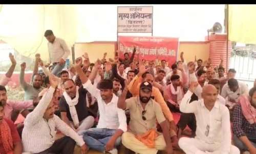 14 वे दिन भी जारी रहा विद्युत कर्मचारी संयुका संघर्ष समिति का धरना प्रदर्शन